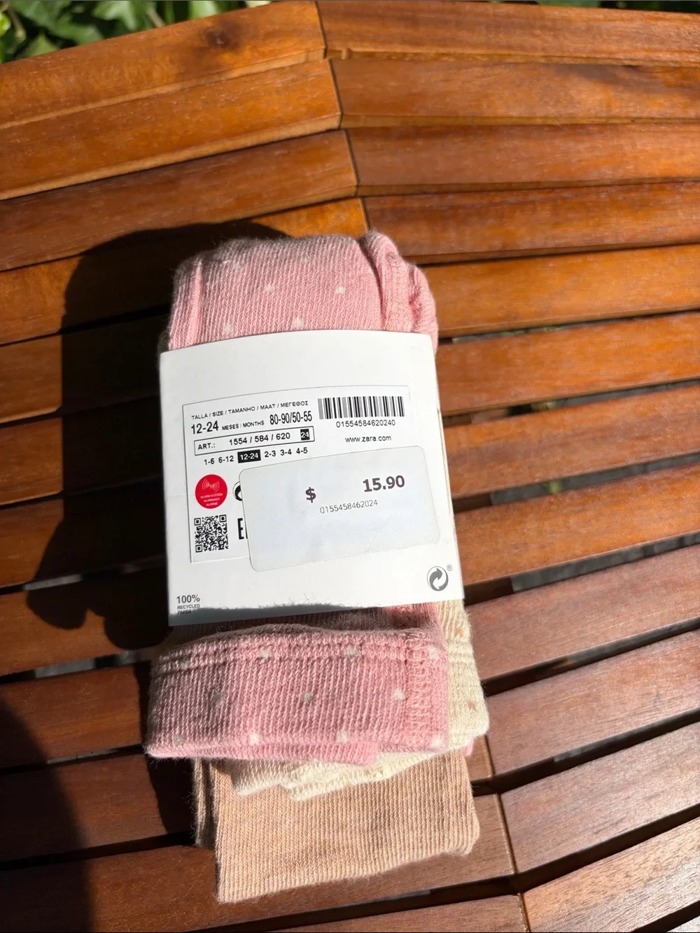 ZARA 12-24 months Pink & Cream Baby Animal Socks